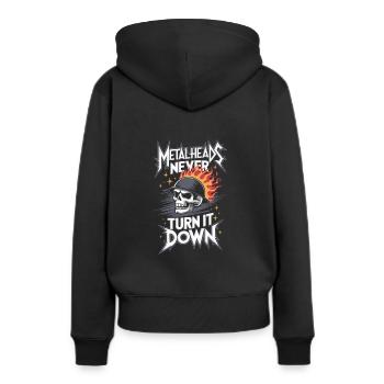 Metalhead's Ultimate Thrash Metal Playlist Vibes - Frauen Premium Bio Hoodie - Schwarz - Hinten - Julia (174cm)