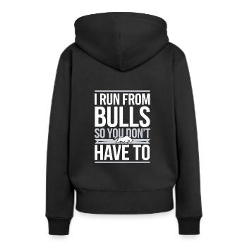 Rodeo Clown Entertainer Bull Riding And Rodeo - Frauen Premium Bio Hoodie - Schwarz - Hinten - Julia (174cm)