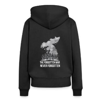 Koreanischer Kriegsveteran Ehre und Anerkennung - Frauen Premium Bio Hoodie - Schwarz - Hinten - Julia (174cm)