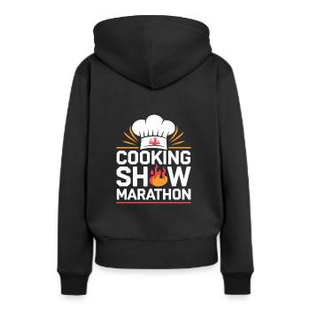 Passion pour les émissions de cuisine et la cuisine - Sweat à capuche Premium bio Femme - noir - Dos - Julia (174cm)