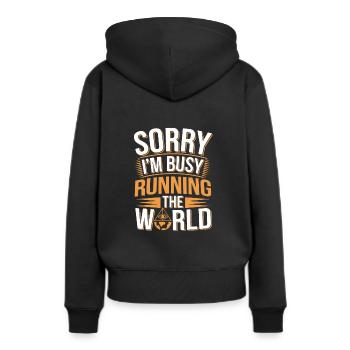 Verschwörung Der Neuen Weltordnung Globale - Frauen Premium Bio Hoodie - Schwarz - Hinten - Julia (174cm)