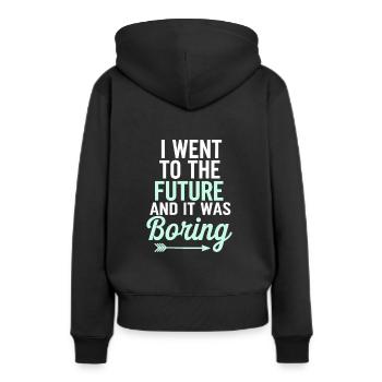 Zeitreise-sci-fi-enthusiast Und Zeitmaschine - Frauen Premium Bio Hoodie - Schwarz - Hinten - Julia (174cm)