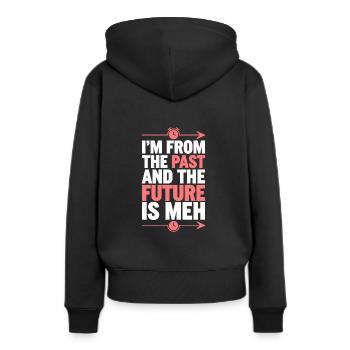 Zeitreise-sci-fi-enthusiast Und Zeitmaschine - Frauen Premium Bio Hoodie - Schwarz - Hinten - Julia (174cm)