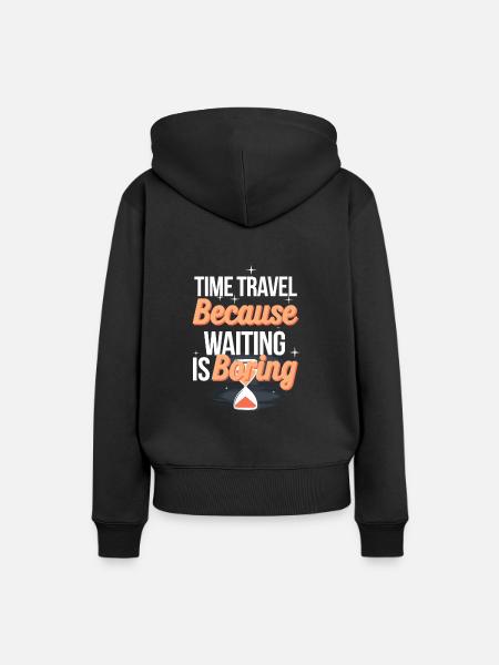 Zeitreise-sci-fi-enthusiast Und Zeitmaschine - Frauen Premium Bio Hoodie - Schwarz