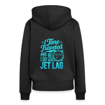 Zeitreise-sci-fi-enthusiast Und Zeitmaschine - Frauen Premium Bio Hoodie - Schwarz - Hinten - Julia (174cm)