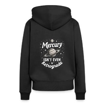 Sceptique de l’astrologie : pensée critique - Sweat à capuche Premium bio Femme - noir - Dos - Julia (174cm)