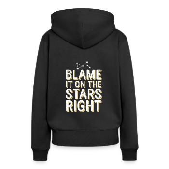 Sceptique de l’astrologie : pensée critique - Sweat à capuche Premium bio Femme - noir - Dos - Julia (174cm)