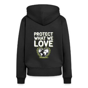 Optimisme climatique, Jour de la Terre, Durabilité - Sweat à capuche Premium bio Femme - noir - Dos - Julia (174cm)