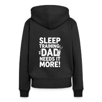 Elternschafts-humor Neue Väter Haben Zum Ersten - Frauen Premium Bio Hoodie - Schwarz - Hinten - Julia (174cm)