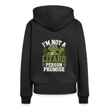 Lézard Peuple Reptile Conspiration Et Secret - Sweat à capuche Premium bio Femme - noir - Dos - Julia (174cm)