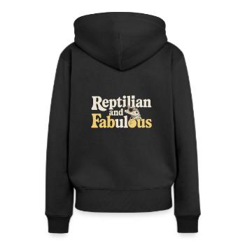 Lézard Peuple Reptile Conspiration Et Secret - Sweat à capuche Premium bio Femme - noir - Dos - Julia (174cm)