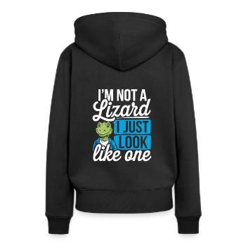 Lézard Peuple Reptile Conspiration Et Secret - Sweat à capuche Premium bio Femme - noir - Dos - Julia (174cm)