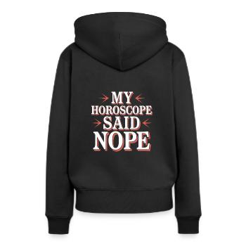 Sceptique de l’astrologie : pensée critique - Sweat à capuche Premium bio Femme - noir - Dos - Julia (174cm)