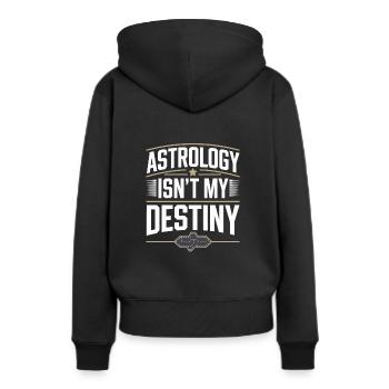Sceptique de l’astrologie : pensée critique - Sweat à capuche Premium bio Femme - noir - Dos - Julia (174cm)