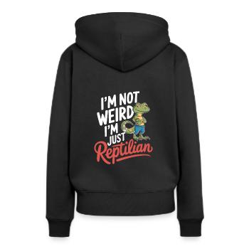 Lézard Peuple Reptile Conspiration Et Secret - Sweat à capuche Premium bio Femme - noir - Dos - Julia (174cm)