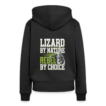 Lézard Peuple Reptile Conspiration Et Secret - Sweat à capuche Premium bio Femme - noir - Dos - Julia (174cm)