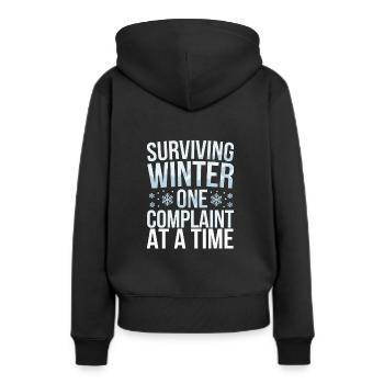 Hiver--froid-plaintes - Sweat à capuche Premium bio Femme - noir - Dos - Julia (174cm)