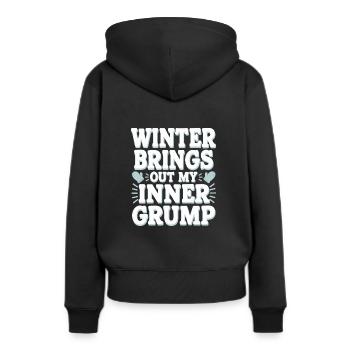 Hiver--froid-plaintes - Sweat à capuche Premium bio Femme - noir - Dos - Julia (174cm)