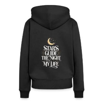Sceptique de l’astrologie : pensée critique - Sweat à capuche Premium bio Femme - noir - Dos - Julia (174cm)