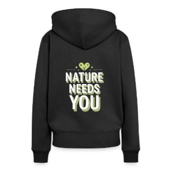 Optimisme climatique, Jour de la Terre, Durabilité - Sweat à capuche Premium bio Femme - noir - Dos - Julia (174cm)