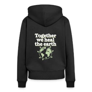 Optimisme climatique, Jour de la Terre, Durabilité - Sweat à capuche Premium bio Femme - noir - Dos - Julia (174cm)