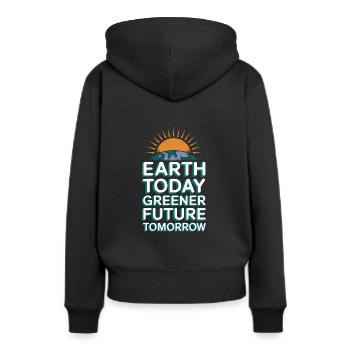 Optimisme climatique, Jour de la Terre, Durabilité - Sweat à capuche Premium bio Femme - noir - Dos - Julia (174cm)