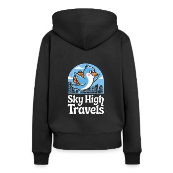 Amoureux de la migration des oiseaux Oiseaux migrateurs - Sweat à capuche Premium bio Femme - noir - Dos - Julia (174cm)