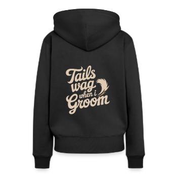 Passionné de soins pour chiens Soins et soins pour chiens - Sweat à capuche Premium bio Femme - noir - Dos - Julia (174cm)