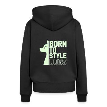 Passionné de soins pour chiens Soins et soins pour chiens - Sweat à capuche Premium bio Femme - noir - Dos - Julia (174cm)