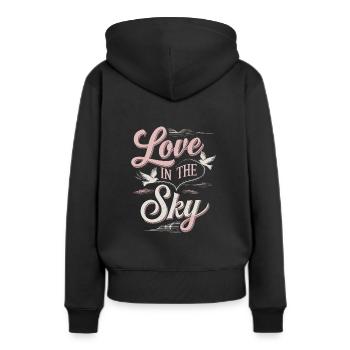 Liebhaber Des Vogelzuges Zugvögel - Frauen Premium Bio Hoodie - Schwarz - Hinten - Julia (174cm)
