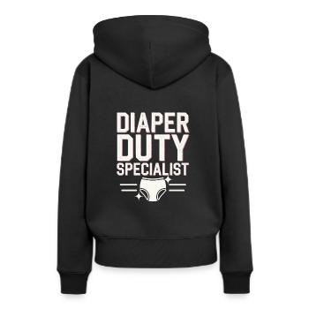 Elternschafts-humor Neue Väter Haben Zum Ersten - Frauen Premium Bio Hoodie - Schwarz - Hinten - Julia (174cm)