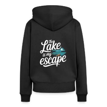 Wild Swimming Outdoor Adventure and Open - Women’s Premium Organic Hoodie - black - Back - Julia (174cm)