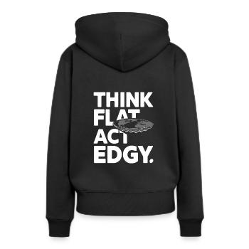 Satire de la Terre Plate Conspiration Drôle Et - Sweat à capuche Premium bio Femme - noir - Dos - Julia (174cm)