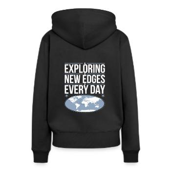 Satire de la Terre Plate Conspiration Drôle Et - Sweat à capuche Premium bio Femme - noir - Dos - Julia (174cm)