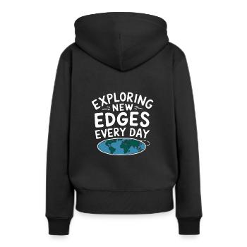 Satire de la Terre Plate Conspiration Drôle Et - Sweat à capuche Premium bio Femme - noir - Dos - Julia (174cm)