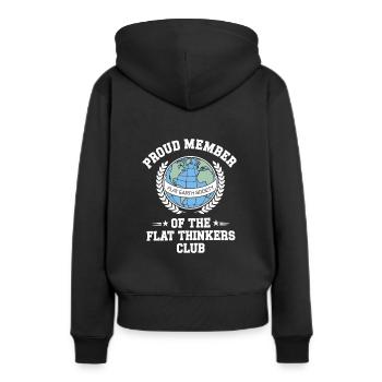 Satire de la Terre Plate Conspiration Drôle Et - Sweat à capuche Premium bio Femme - noir - Dos - Julia (174cm)