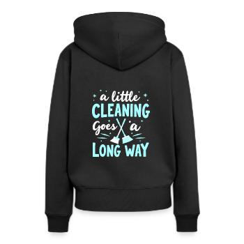 Frühjahrsputz-enthusiasten, Neuanfang Und - Frauen Premium Bio Hoodie - Schwarz - Hinten - Julia (174cm)