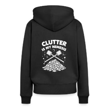 Frühjahrsputz-enthusiasten, Neuanfang Und - Frauen Premium Bio Hoodie - Schwarz - Hinten - Julia (174cm)