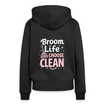 Frühjahrsputz-enthusiasten, Neuanfang Und - Frauen Premium Bio Hoodie - Schwarz - Hinten - Julia (174cm)