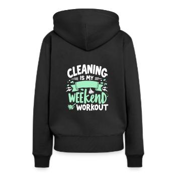 Frühjahrsputz-enthusiasten, Neuanfang Und - Frauen Premium Bio Hoodie - Schwarz - Hinten - Julia (174cm)