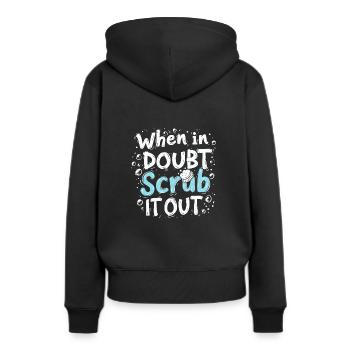 Frühjahrsputz-enthusiasten, Neuanfang Und - Frauen Premium Bio Hoodie - Schwarz - Hinten - Julia (174cm)
