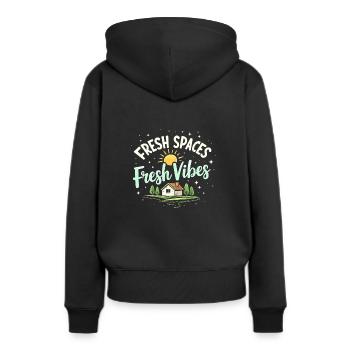 Frühjahrsputz-enthusiasten, Neuanfang Und - Frauen Premium Bio Hoodie - Schwarz - Hinten - Julia (174cm)