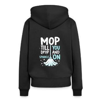 Frühjahrsputz-enthusiasten, Neuanfang Und - Frauen Premium Bio Hoodie - Schwarz - Hinten - Julia (174cm)