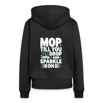 Amateurs de nettoyage de printemps, nouveaux départs et - Sweat à capuche Premium bio Femme - noir - Dos - Julia (174cm)