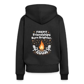Feuerstellen-hinterhof-zusammenkünfte Im - Frauen Premium Bio Hoodie - Schwarz - Hinten - Julia (174cm)