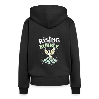 Autonomisation de la séparation, amour de soi, nouveaux départs - Sweat à capuche Premium bio Femme - noir - Dos - Julia (174cm)