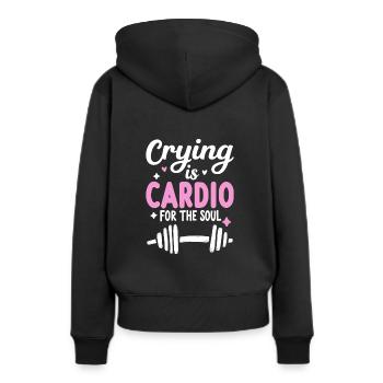 Séparation, autonomisation, amour de soi, nouveaux départs - Sweat à capuche Premium bio Femme - noir - Dos - Julia (174cm)