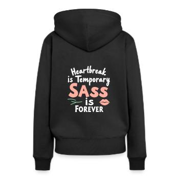 Autonomisation de la séparation, amour de soi, nouveaux départs - Sweat à capuche Premium bio Femme - noir - Dos - Julia (174cm)