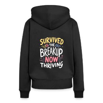 Séparation, autonomisation, amour de soi, nouveaux départs - Sweat à capuche Premium bio Femme - noir - Dos - Julia (174cm)