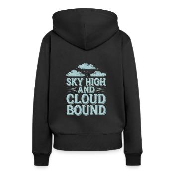 Wolkenblick, Entspannender Himmel, Verträumte - Frauen Premium Bio Hoodie - Schwarz - Hinten - Julia (174cm)